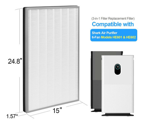 Fcfmy Filtro De Repuesto He601 Compatible Con Shark He601 Y. 1