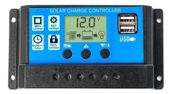 Regulador De Carga Para Paneles Solares 12v 24v 30a Usb 0