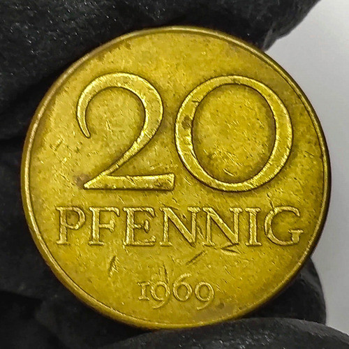 Alemania 20 Pfennig 1969 Antigua Moneda De Colección 1