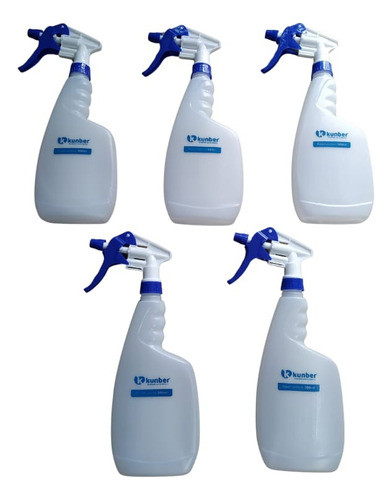 Kit C/ 5 Frasco Borrifador Pead 500ml Com Gatilho Azul 0