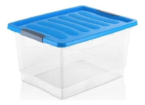 Organizador Plastico X3 Transparente Con Tapa 12 Litros Deco 1