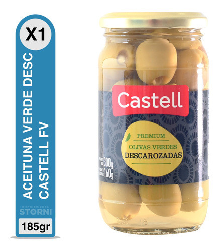 Aceituna Verde Premium Descarozada Castell X160gr Fv 1