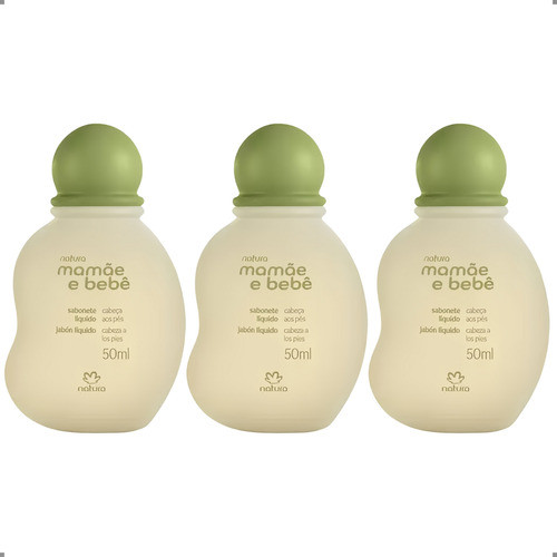 Mini Kit 3un Sabonete Líquido Natura Mamae Bebe 50ml Cada 0
