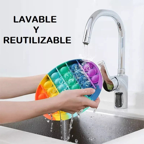 Pop It Mediano Arcoiris Juego Antiestres Circulo Disco 12 Cm 1