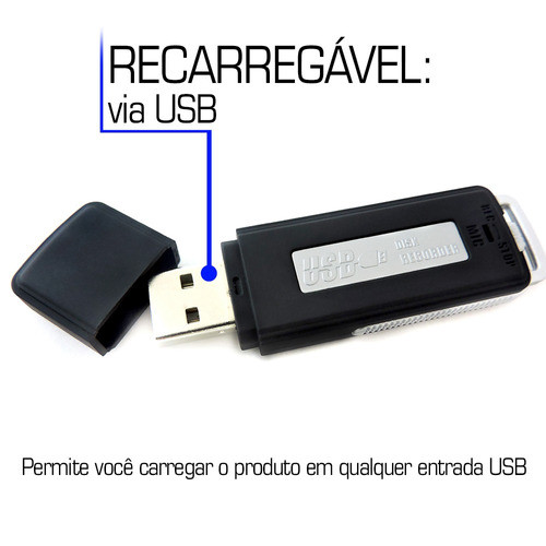 Gravacao De Audio Gravador Voz Secreto Bom Pen Drive 8gb Ba1 1