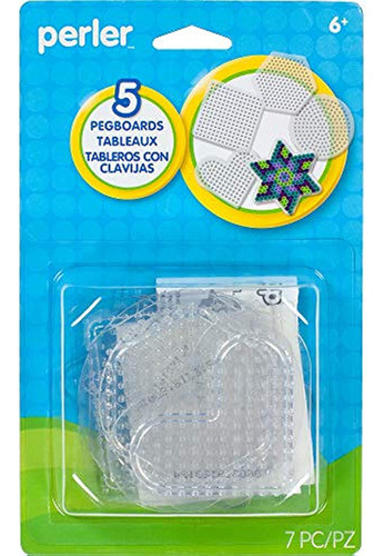 Perler Beads Basic Shapes Clear Pegboard Set, 5 Piezas 0