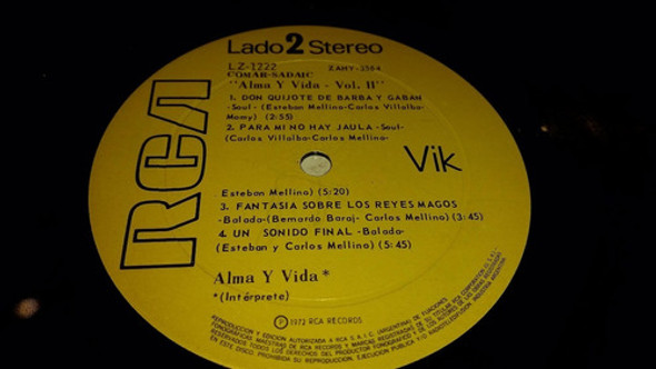 Alma Y Vida Volumen Ii Lp Vinilo Muy Buen Estado 1972 1
