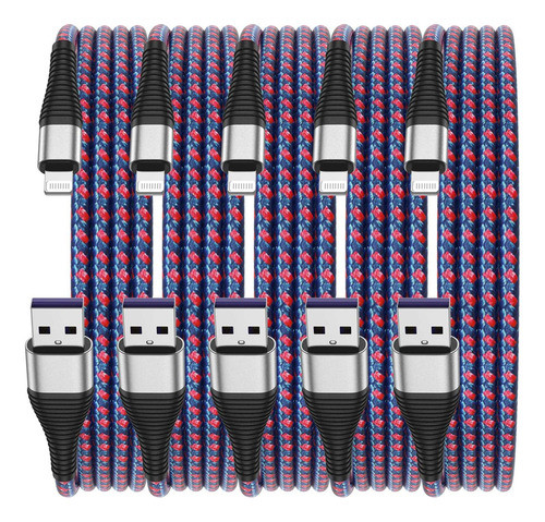 Paquete De 5 Cables De Carga Para iPhone, 1 Pie [certificado 0