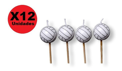 Vela Cumpleaños X3 Blister Pelota Futbol Voleibol (12 Velas) 1