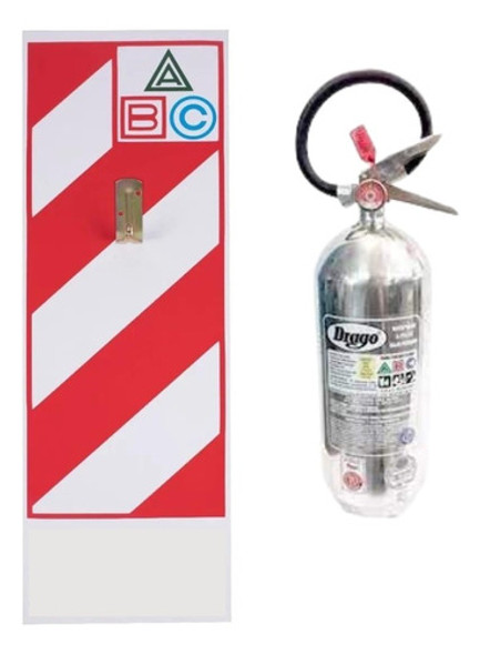 Matafuego Polvo Químico Abc 2,5kg Pulido + Chapa Soporte Kit 0