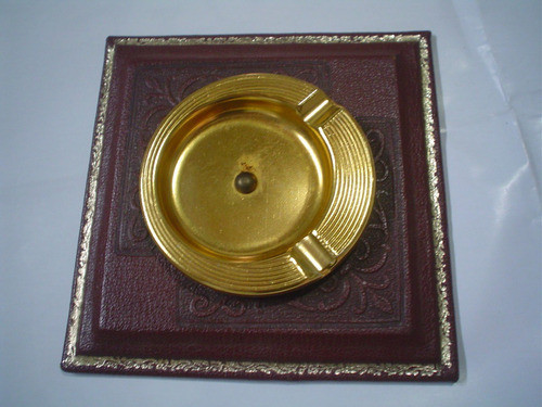 Cenicero Escribania Escritorio Aluminio Cuero 0