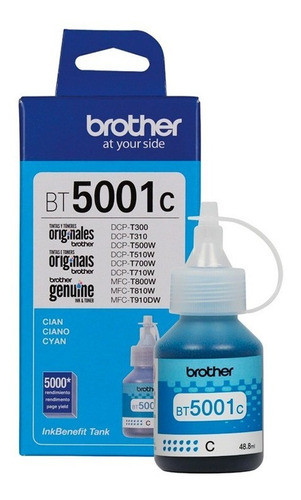 Botella Tinta Brother Original Bt5001c Cyan T300 T500w 0