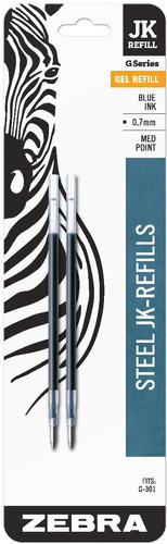 2 X Zebra Stainless Steel Pen Jk-refill, Fine Point 0