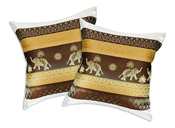 Aeravida - Juego De Fundas De Cojín De Seda Con Diseño De El 0 Aeravida - Juego De Fundas De Cojín De Seda Con Diseño De El 0