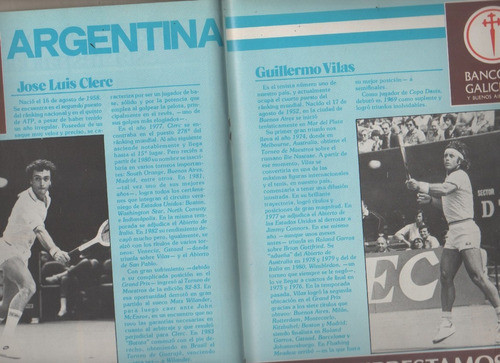 Programa Copa Davis - Argentina Vs Estados Unidos  Año 1983 1