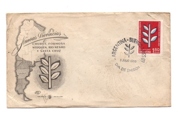 Sobre Dia De Emision Nuevas Provincias 8 De Julio 1960 0