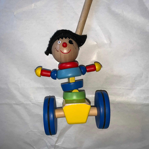 Payaso Arrastre Madera Didactico 0