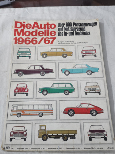 Catalogo Autos Del Mundo Edición Alemana Año 1966/67 0