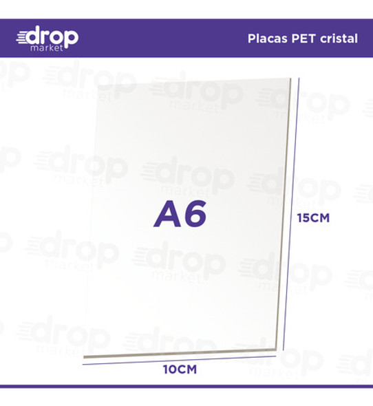 Corte A6 Pet Simil Acrílico Transparente 10x15 2mm X10u 1