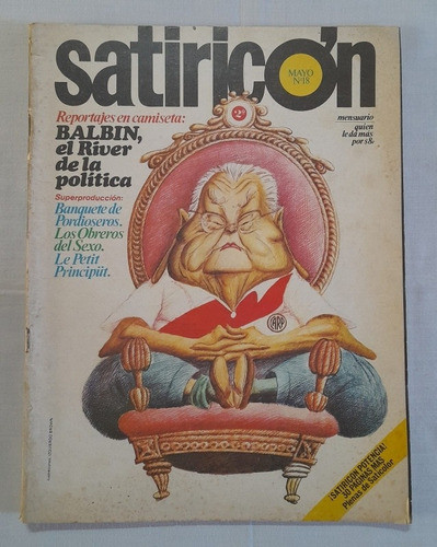 #q Revista Satiricon N° 18 Balbin River Plate 1974 0