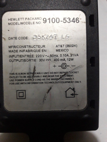 Transformador Fuente De Alimentación Hp 220 V. A 30 V 400 Ma 0