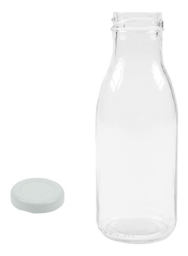 12 Garrafas Vidro Vintage  Para Suco 300ml Com Tampa Branca 0