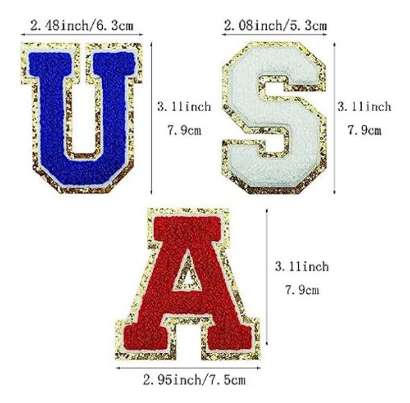 Fazhbary 9 Pcs Eua Patch Patch Patriótico Chenille Carta Pat 1