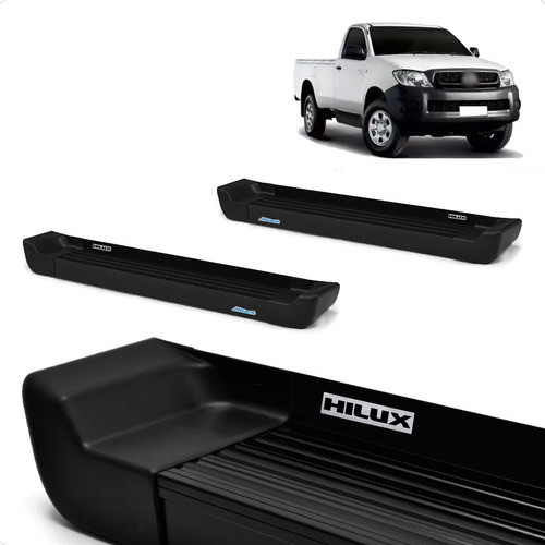 Par Estribo Preto E Kit De Fixação Hilux Cabine Simples 2013 0