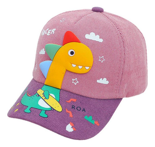 Boné Bebê Infantil Dinossauro Aveludado Rosa 0