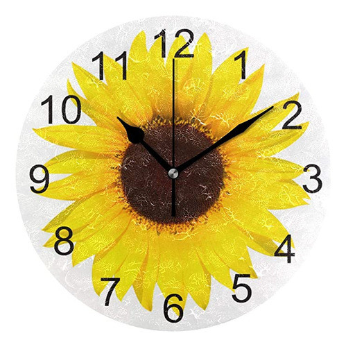 Ffyho Reloj De Pared De Girasol 3d De 9.5 Pulgadas, Funcion. 0