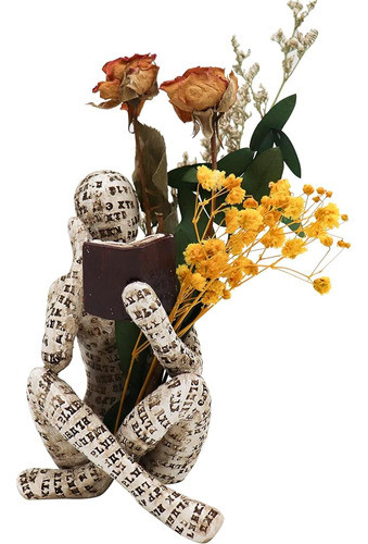 Dnoifne Reading Women Figurine, Thinker Statue Vase For Deco 0