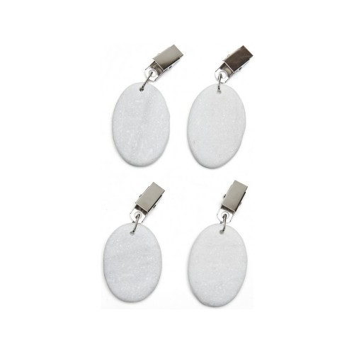 Pesas Para Mantel De Marmol Piedras Blancas Set X4 0