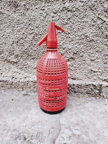 Sifón Antiguo Con Camisa Plástica Roja 0