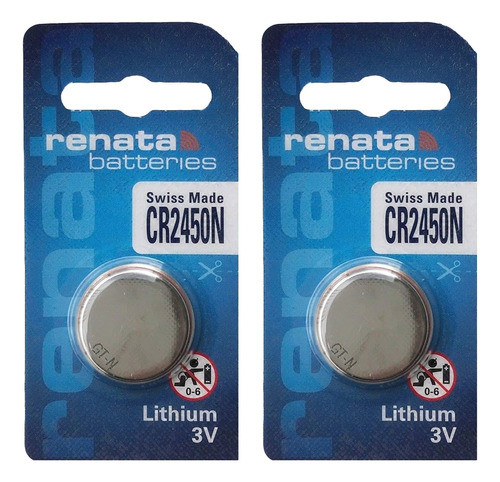 Pack 2 Pila Boton Cr2450 2450n Renata Original Suiza Blister 0