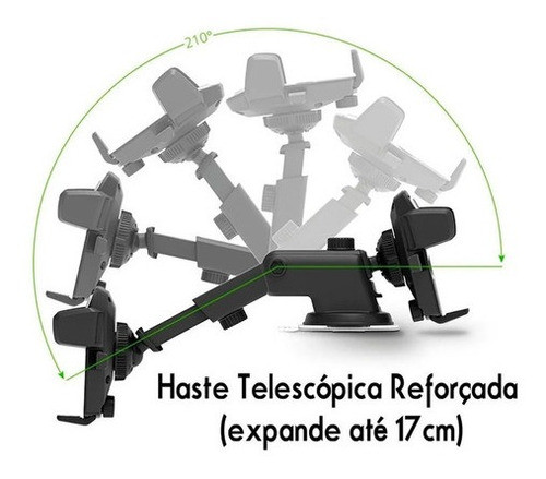 Suporte Celular Carro Gruda Painel Vidro 360 Graus Flexivel 1