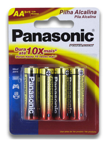 Kit 4 Pilhas Aa Alcalina Panasonic 1 Cartela 0