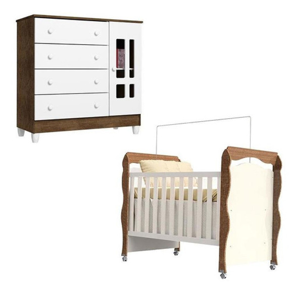 Berço Americano New Nanda E Cômoda Ariel Branco Acetinado 0 Berço Americano New Nanda E Cômoda Ariel Branco Acetinado 0