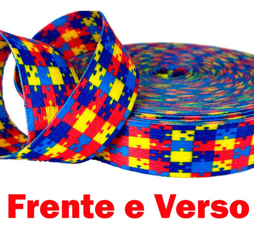 10 Metros Fita Alça Bolsa Poliéster Autista Reforçada Crachá 1