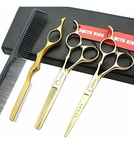 Set Tijeras Para Peluqueria Profesional De 6 Pulgadas Dorado 0