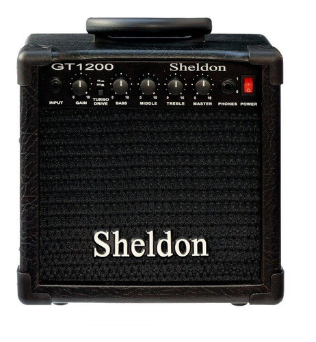 Kit  Para Guitarra Cubo Gt1200 Preto Sheldon  + Acessórios 1