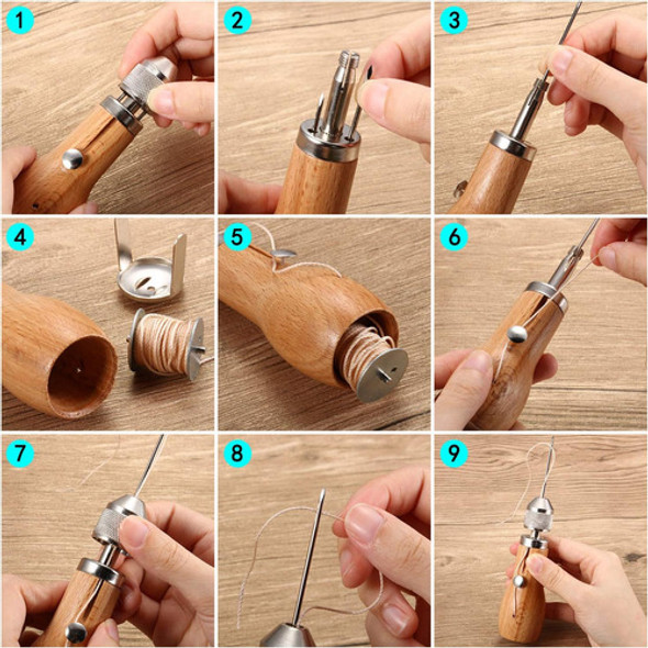 Kit De Aguja Para Coser 5 Piezas Con Hilos Y Coil Para Cuero 1 Kit De Aguja Para Coser 5 Piezas Con Hilos Y Coil Para Cuero 1