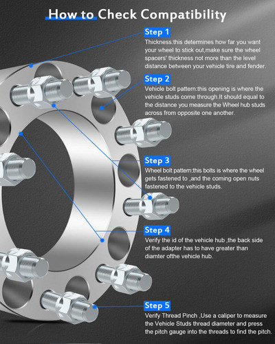 Eccpp 4 Espaciadores De Rueda De 8 X 170 Pulgadas, 8 Lenguet 1