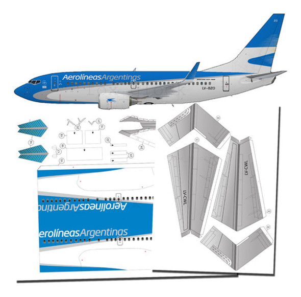 Boeing 737 700 Aerolineas Argentinas 1.100 Papercraft 0