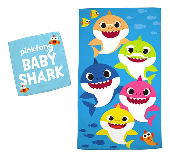 Franco Baby Shark Kids Baño / Piscina / Playa Toalla De Rizo 0 Franco Baby Shark Kids Baño / Piscina / Playa Toalla De Rizo 0