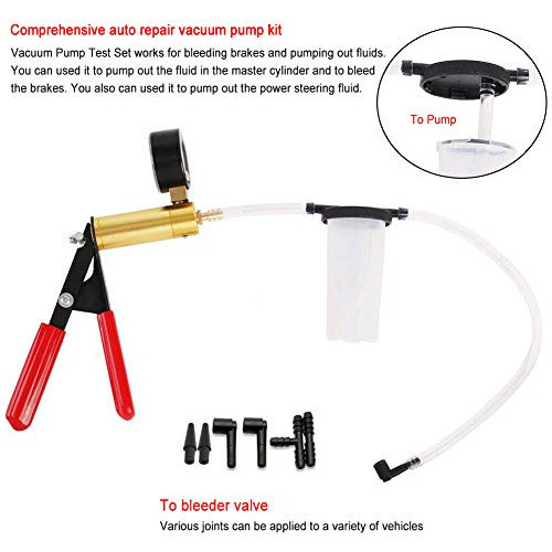 Probador De La Bomba De Vacío De Mano Set Vacuómetro Y Kit D 0