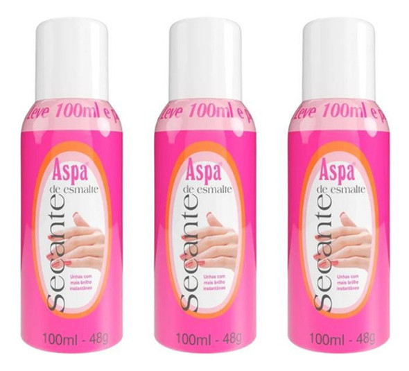 Secante De Esmaltes Aspa 100ml - Kit Com 3un 0