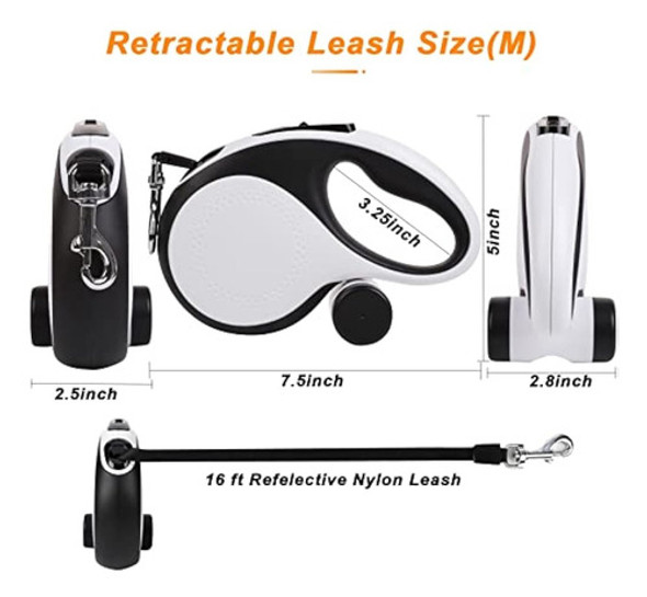 Correa Retráctil Para Perro Con Soporte Para Bolsa 1
