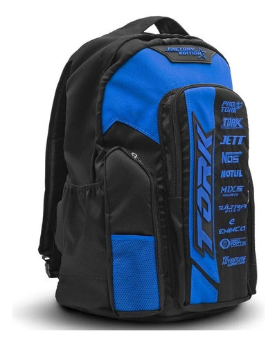 Mochila Pro Tork Factory Negro/azul Moto Avenida 1
