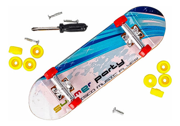 Kit Fingerboard Radical Skate Colorido Infantil + Acessórios 1
