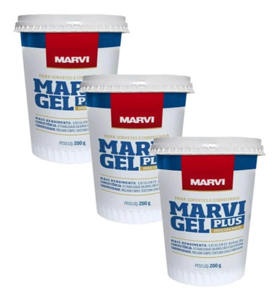 Emulsificante Para Sorvete E Confeitaria Marvi 200g - 3 Un 0